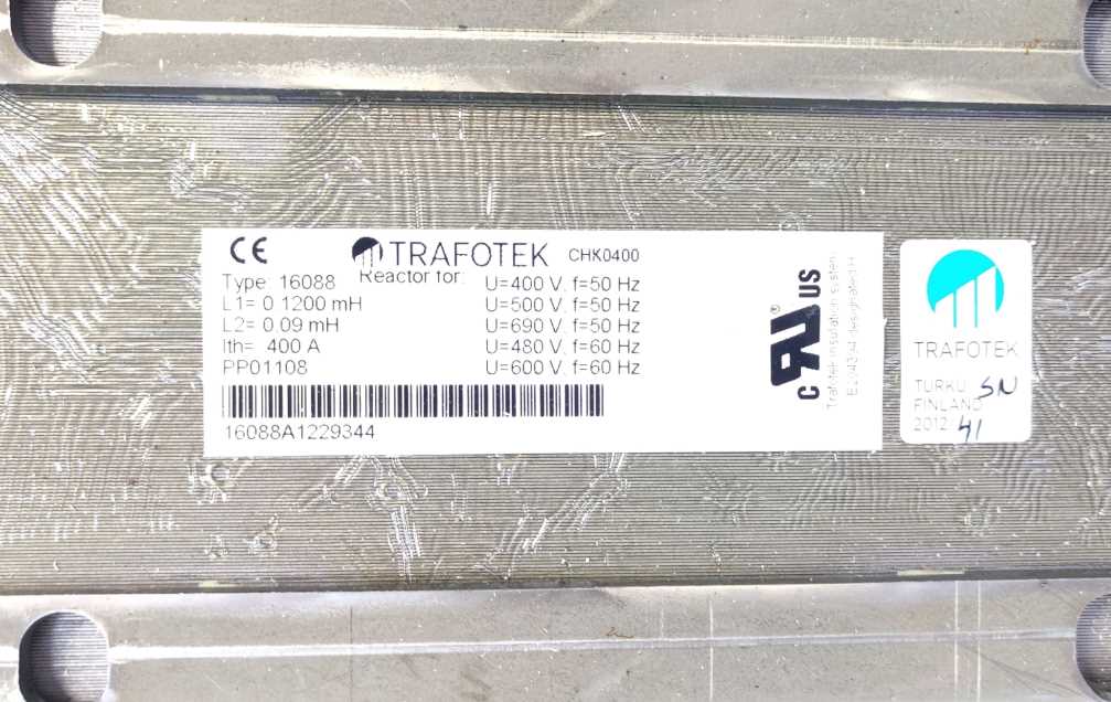 TRAFOTEK 16088 CHK0400, Reactor Type