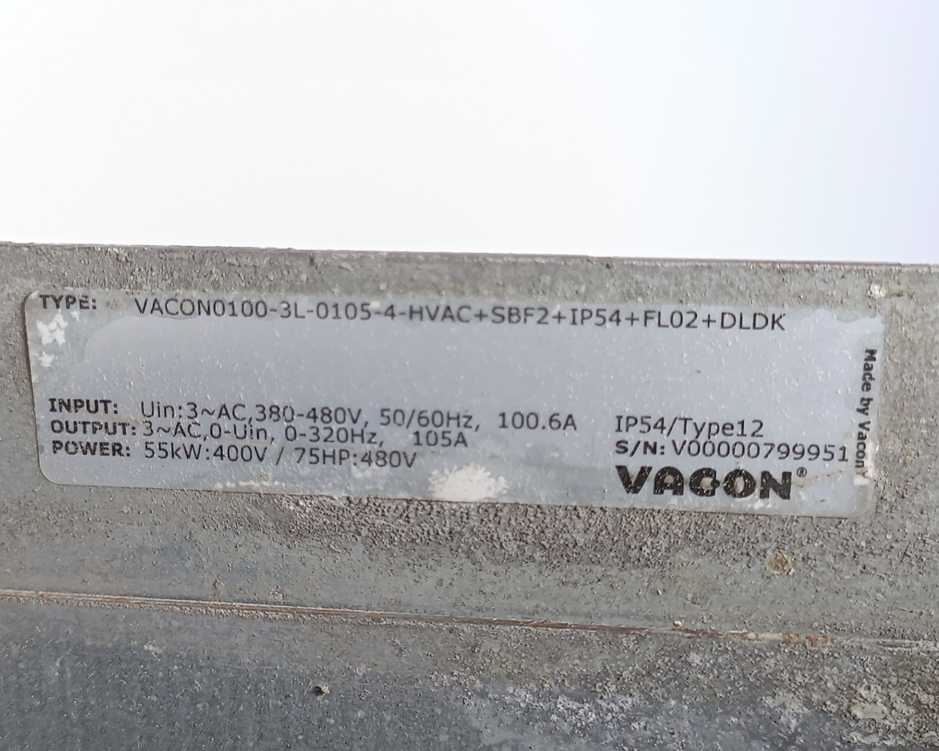 Vacon VACON0100-3L-0105-4-HVAC+SBF2+IP54+FL02+DLDK Power Conversion Equipment