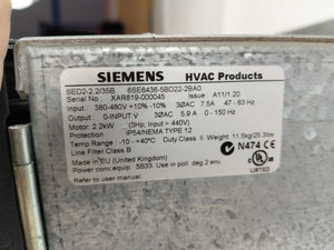 Siemens SED2.2/35B 6SE6436-5BD22-2BA0 HVAC Variable Frequency Drives