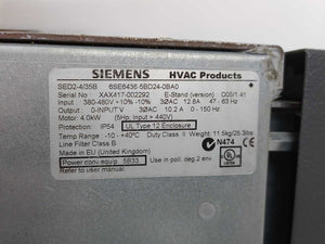 Siemens SED2.4/35B 6SE6436-5BD24-0BA0 HVAC Variable Frequency Drives