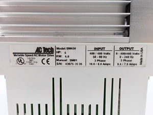 AC Tech SM450 Variable Speed AC Motor Drive HP5 400kW SCM Series