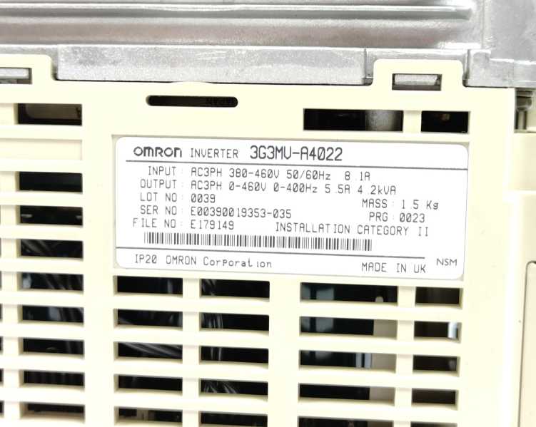OMRON 3G3MV-A4022 Inverter 380-460V