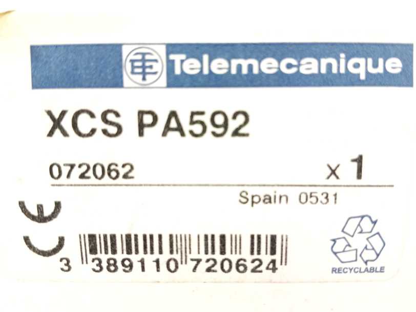 Telemecanique Sensors XCS PA592 XCS PA592 Safety Interlock Switch
