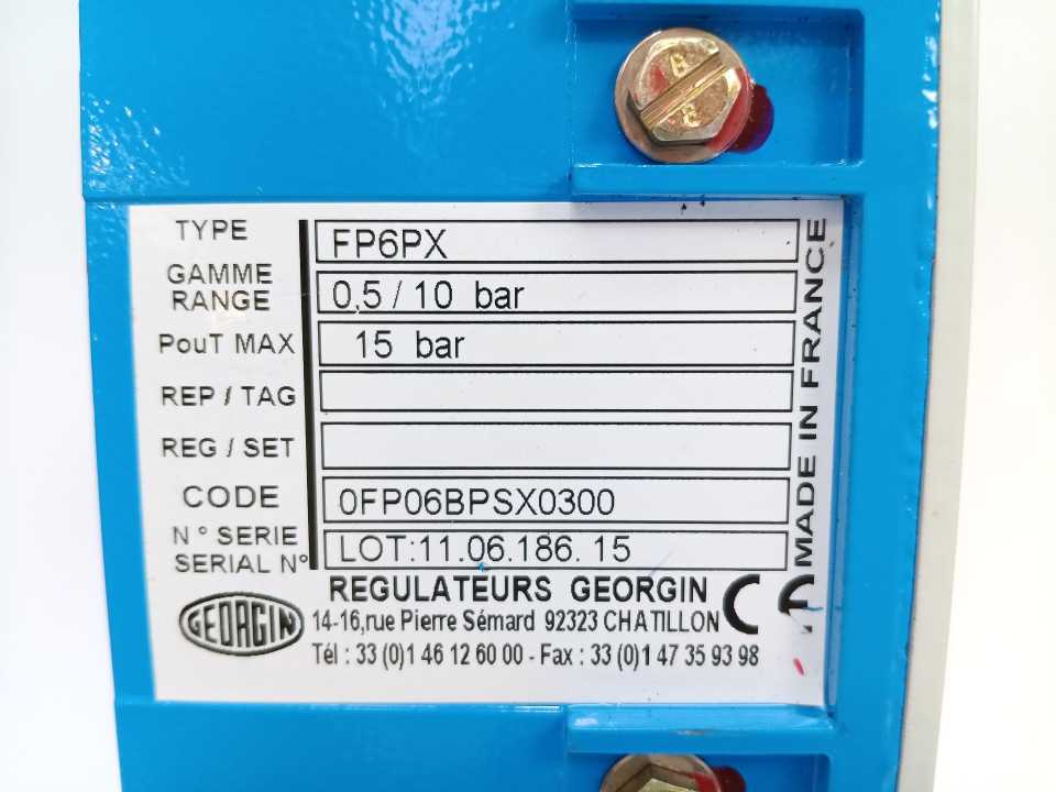 Régulateurs Georgin OFP06BPSX0300 FP6PX Industrial Pressure Switch