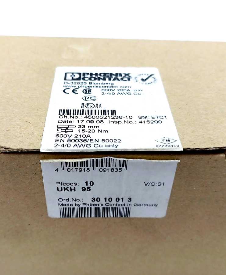 Phoenix Contact 3010013 UKH 95 - High-current terminal block 10 Pcs.