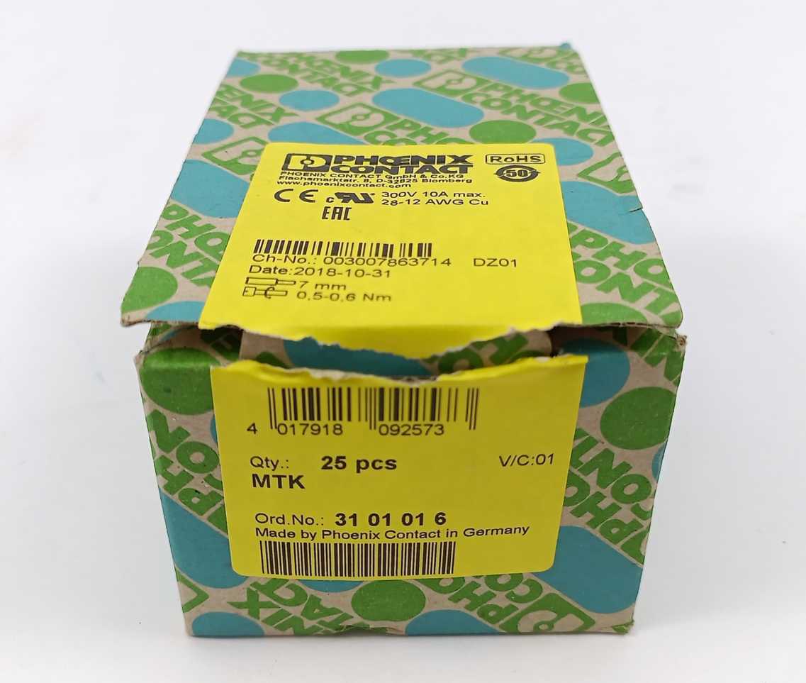 Phoenix Contact 3101016 MTK - Knife-disconnect terminal block 25 Pcs.