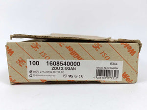 Weidmüller 1608540000 Terminal Block ZDU 2,5/3AN 100 Pcs.