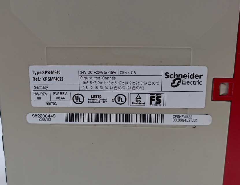 TELEMECANIQUE XPSMF4022 Compact Safety PLC XPS-MF40