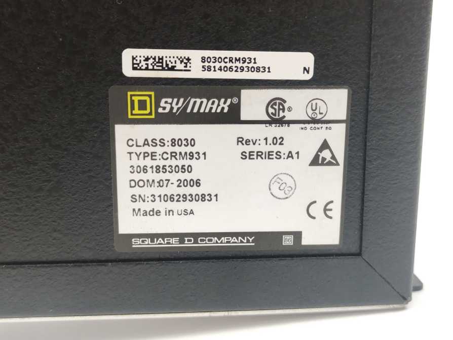 Sy/Max / Square D CRM931 Class 8030 I/O Adapter Module