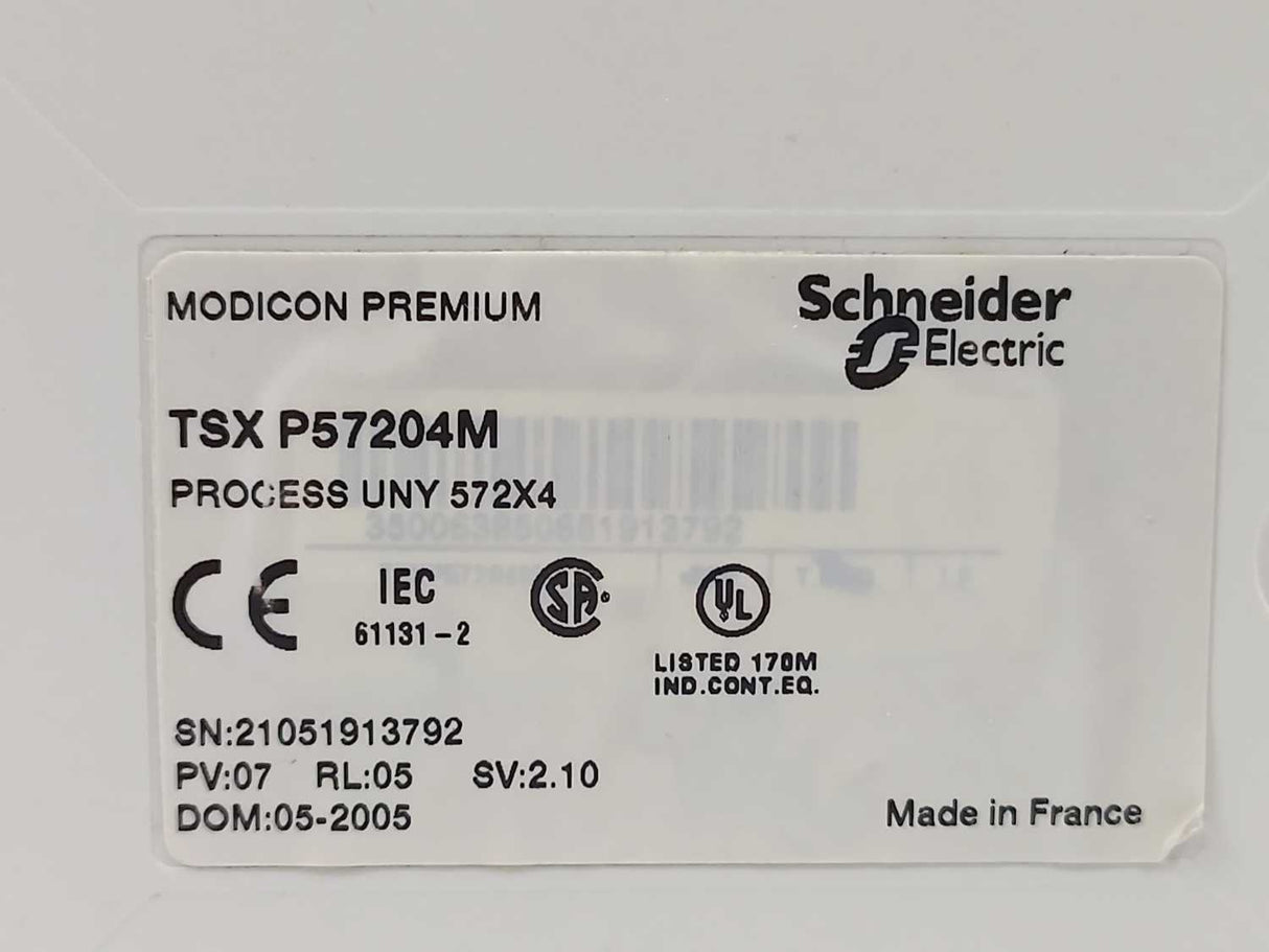 Schneider Electric TSXP57204M Modicon Premium Unity Processor 572X4