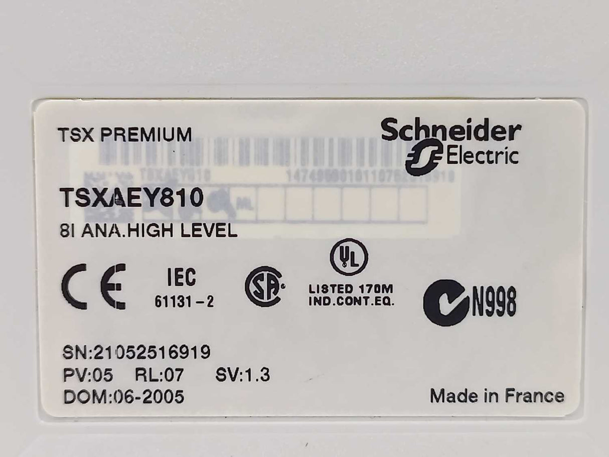 Schneider Electric TSXAEY810 Analog Input Module