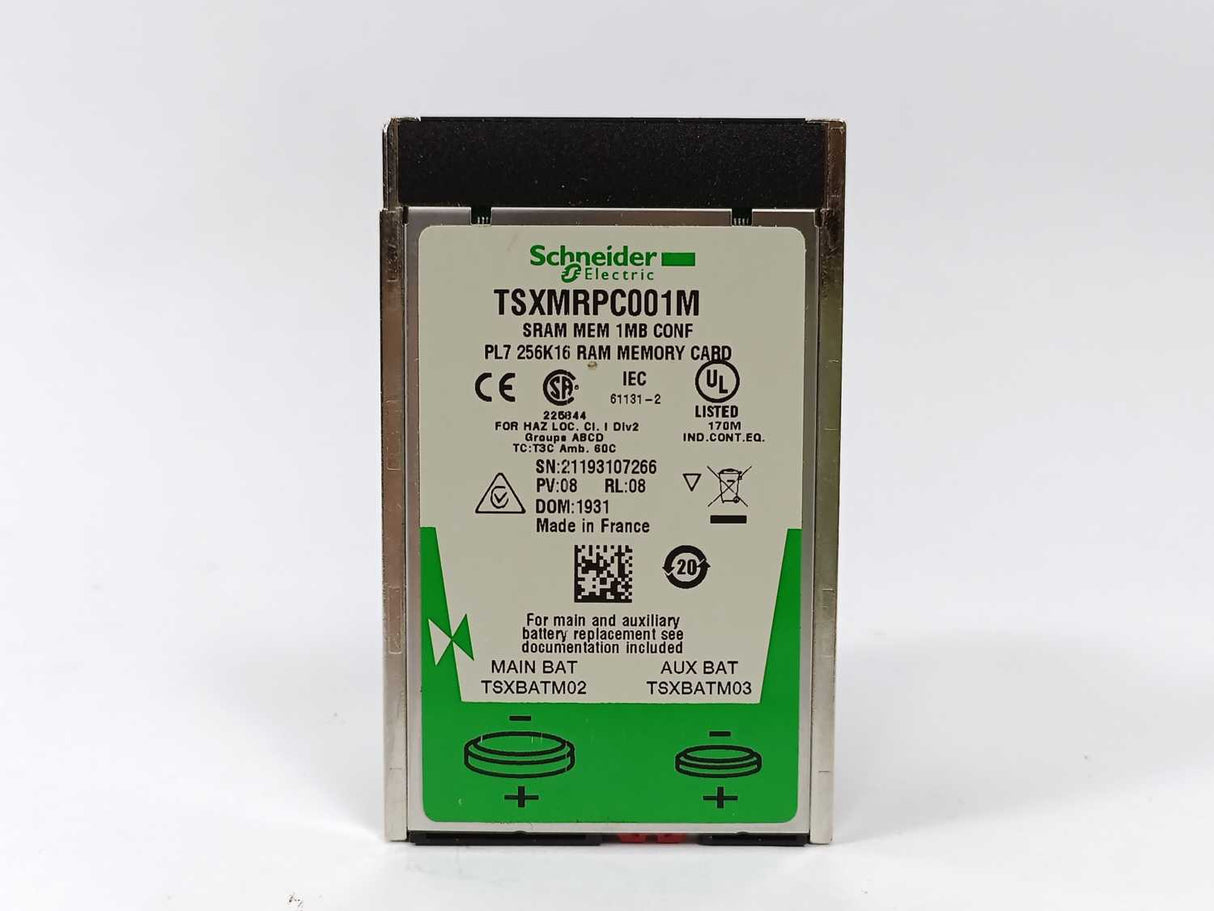 Schneider Automation TSXMRPC001M SRAM Application Memory Extension 1MB