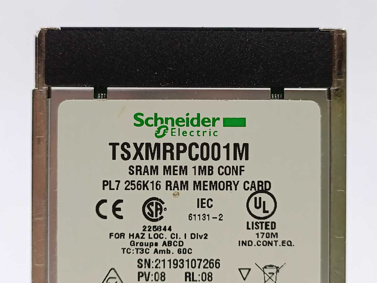 Schneider Automation TSXMRPC001M SRAM Application Memory Extension 1MB