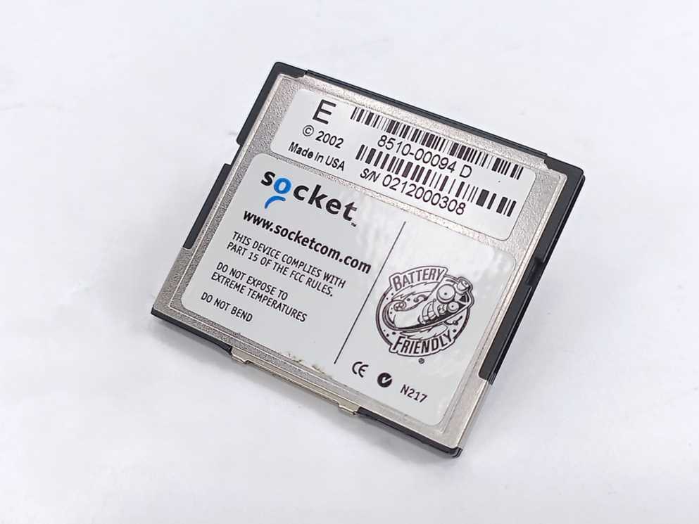 Socket 8510-00094D Serial I/O CF Card W/ 8520-00025 Type I PC Adapter Card