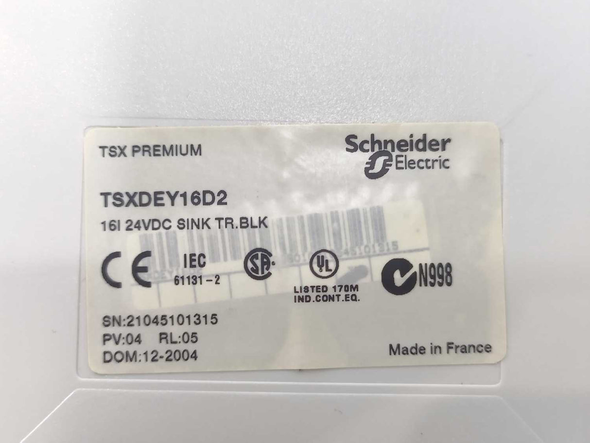 Schneider Electric TSXDEY16D2 Modicon Premium w/ TSXBLY01 Terminal Block