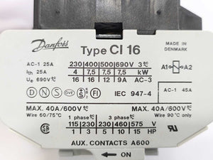 Danfoss 037H0041-31 Contactor CI16 Max. 16A/7,5kW/3 NO Main