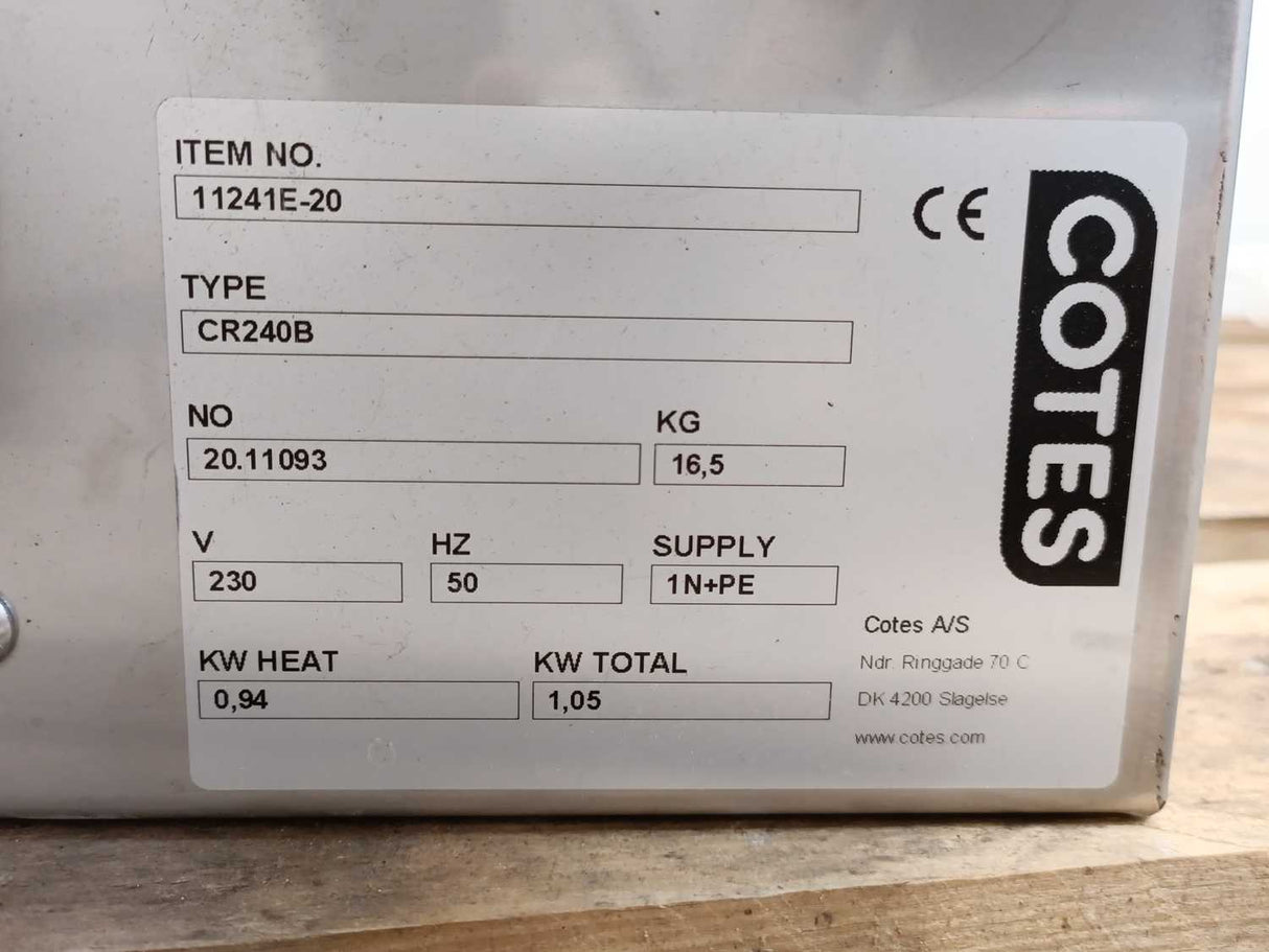 Cotes 11241E-20 Adsorption Dehumidifier, CR240B, 230V, 50Hz, 1N+PE