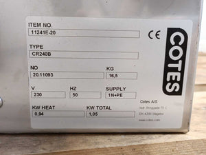 Cotes 11241E-20 Adsorption Dehumidifier, CR240B, 230V, 50Hz, 1N+PE