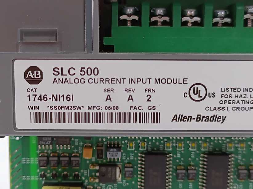 AB 1746-NI16I Ser. A ; Rev. A ; Frn. 2 ; Analog Input Module