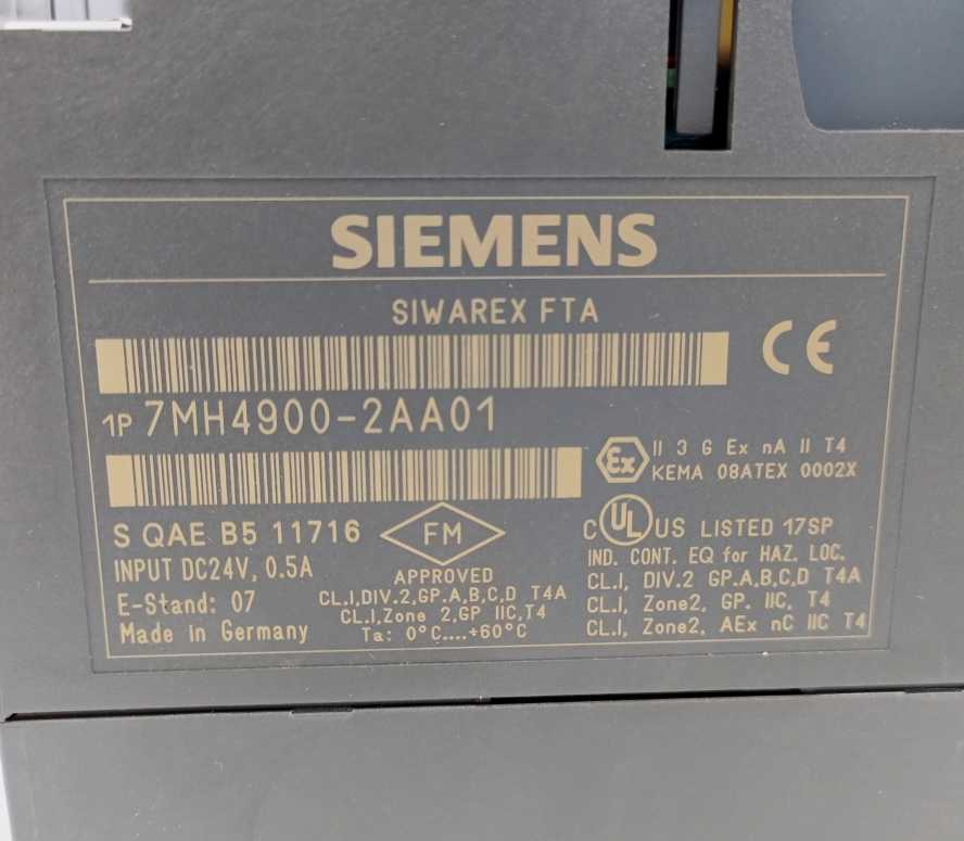 Siemens 7MH4900-2AA01 Weighing Module SIWAREX FTA