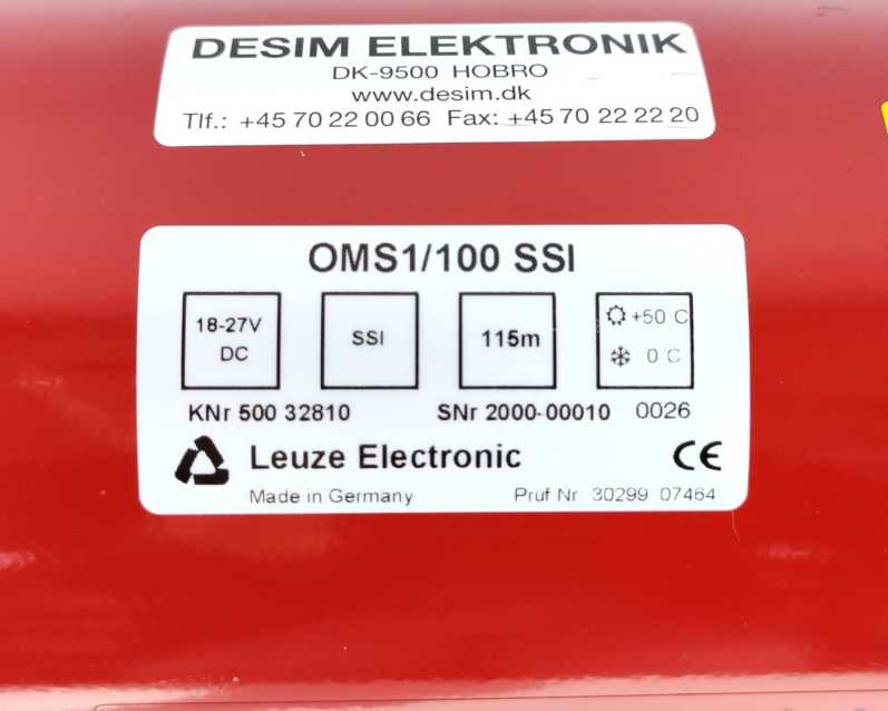 Leuze Electronic 50032810 OMS1/100 SSI Laser Distance Measuring Device