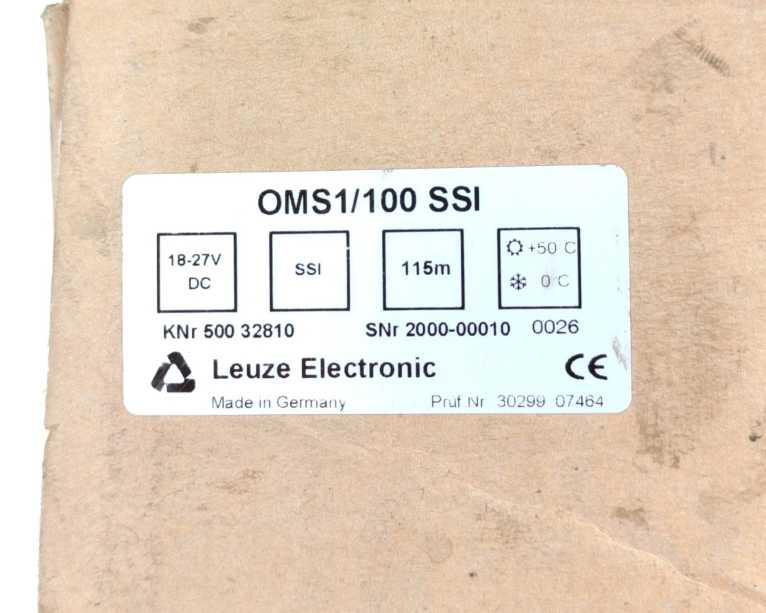 Leuze Electronic 50032810 OMS1/100 SSI Laser Distance Measuring Device
