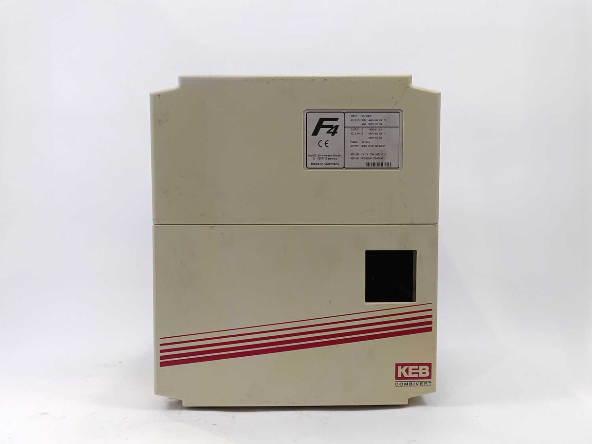 KEB COMBIVERT 19.F4.COH-3421/2.2 3PH, 30KW, 42KVA, 440V, Missing Control Board