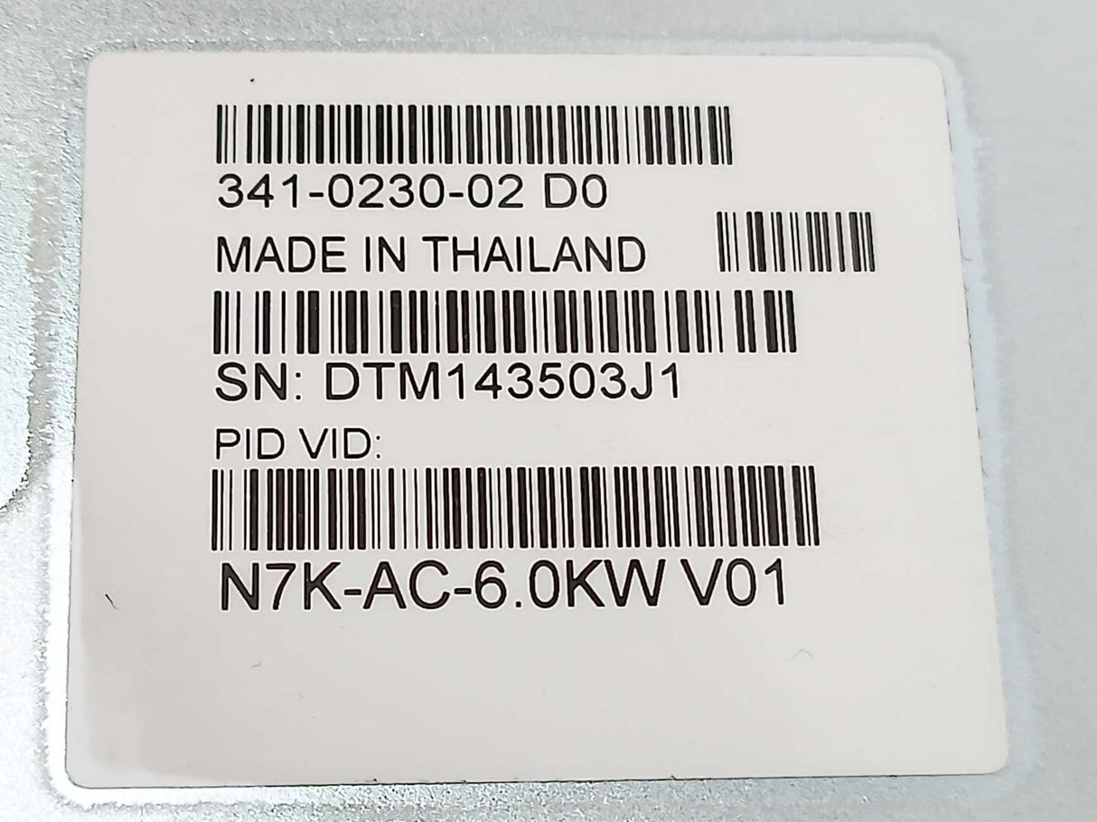 CISCO 341-0230-02 D0 N7K-AC-6.0KW Nexus 7000 6.0 kW AC Power Supply Module