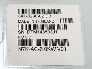CISCO 341-0230-02 D0 N7K-AC-6.0KW Nexus 7000 6.0 kW AC Power Supply Module