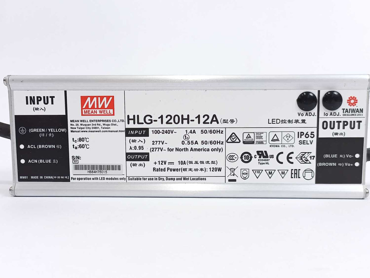 Mean Well HLG-120H-12A LED Driver 120W 12VDC 10A