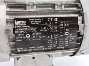 LENZE G50BB111MHAR2C00 Gearbox Motor i=14.603 50Hz n2=96.6r/min