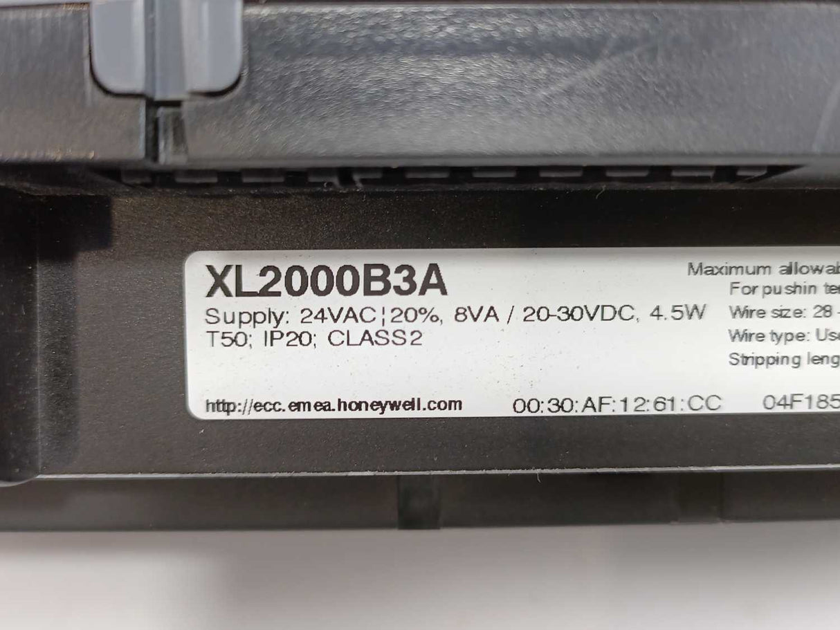 Honeywell XL2000B3A PLC, 24VAC/20%, 8VA/20-30VDC, 4,5W