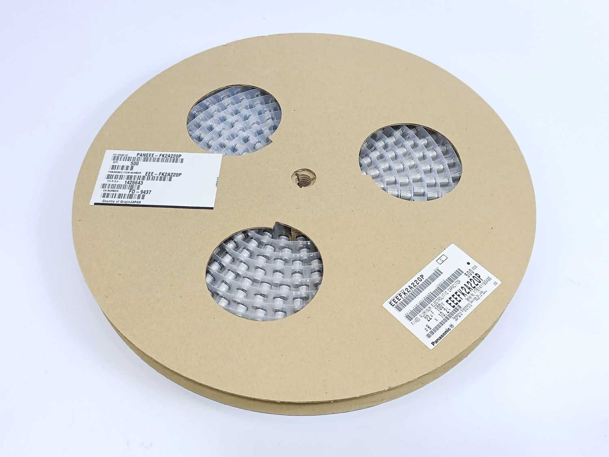 Panasonic  EEEFK2A220P Fixed Aluminum Capacitors 500pcs. 22uF, 100VDC