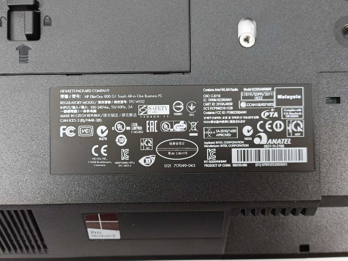 HP TPC-W012 EliteOne 800 G1 Touch All-in-One PC 8GB RAM 128GB SSD