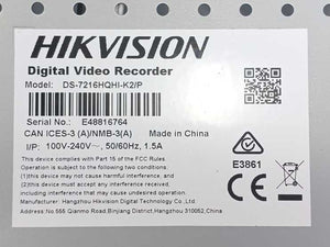 HikVision DS-7216HQHI-K2/P 16 Channel DVR Full HD 1080P Digital Video Recorder
