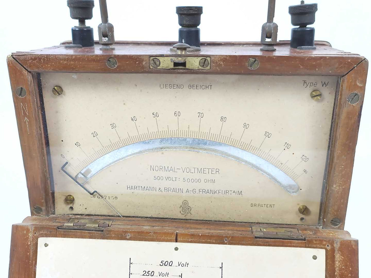 Hartmann & Braun 657150/4537 Vintage Dual Range Normal-Voltmeter 500/250V