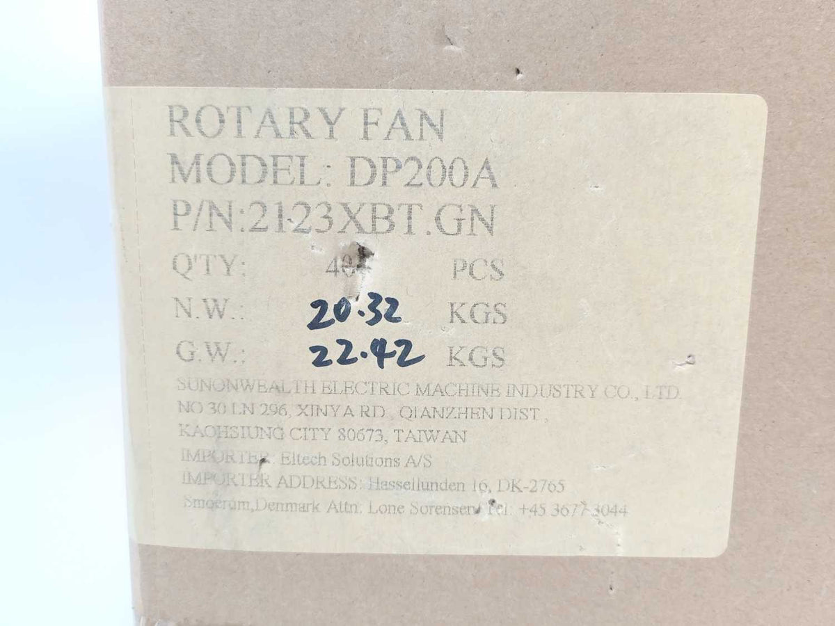 SUNON 2123XBT.GN DP200A AC Axial Fan. 1 Unit