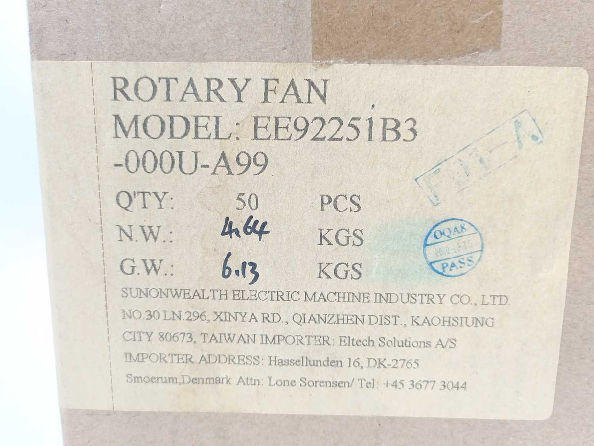 SUNON EE92251B3-000U-A99 DC Cooling Fan 92mm