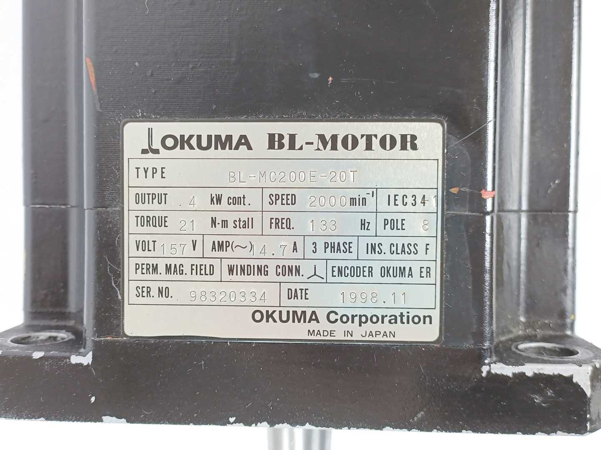 OKUMA BL-MC200E-20T 4kW Servo Motor