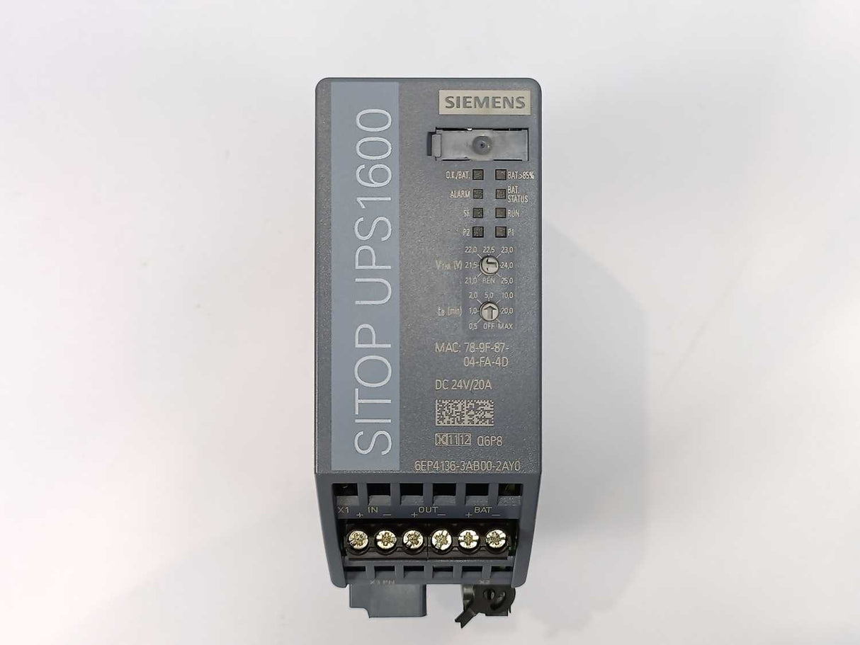 Siemens 6EP4136-3AB00-2AY0 Sitop UPS1600 24V/20A Power Supply