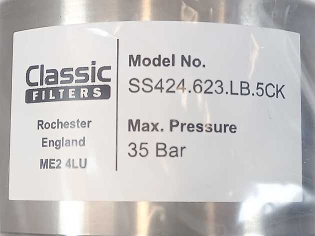 Classic Filters SS424.623.LB.5CK Filter Housing
