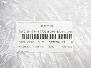 Mexitallic PN150 PN25/40 EN1514-2 316L 904L PTFE Spiral Gasket, 10 pcs. batch