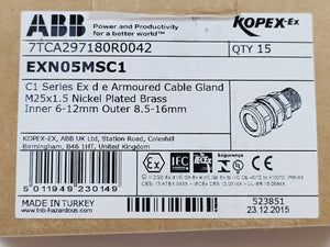 ABB 7TCA297180R0042 EXN05MSC1 Series EX Armored Cable Gland 15pcs.