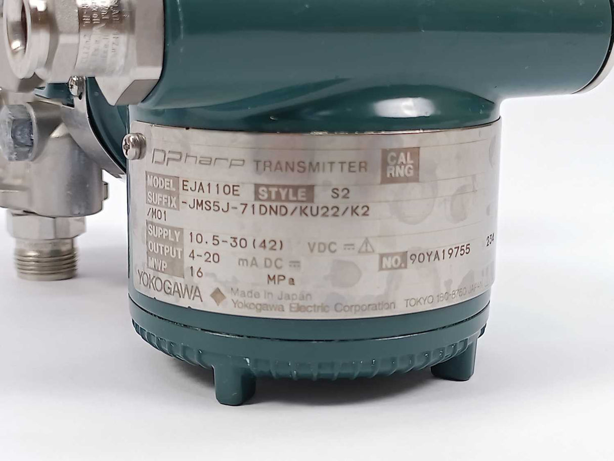 Yokogawa EJA110E DPharp Pressure transmitter S2 -JLB5G-71DND