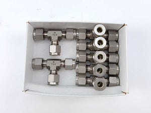 Swagelok M-400-3 Tube Fitting, Union Tee, 1/4 in. Batch of 7 pcs.