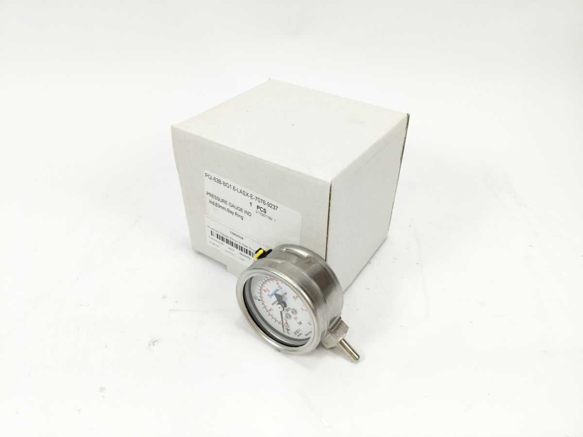 Swagelok PGI-63B-BG1.6-LASX-E-7076-9237 Pressure Gauge 63 mm Dial Size