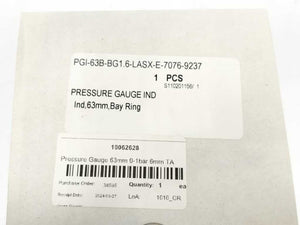 Swagelok PGI-63B-BG1.6-LASX-E-7076-9237 Pressure Gauge 63 mm Dial Size