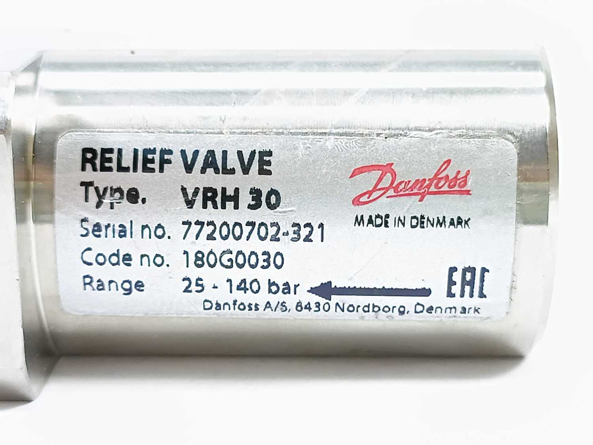 Danfoss 180G0030 Relief Valve VRH 30 CA 25 - 140 Bar