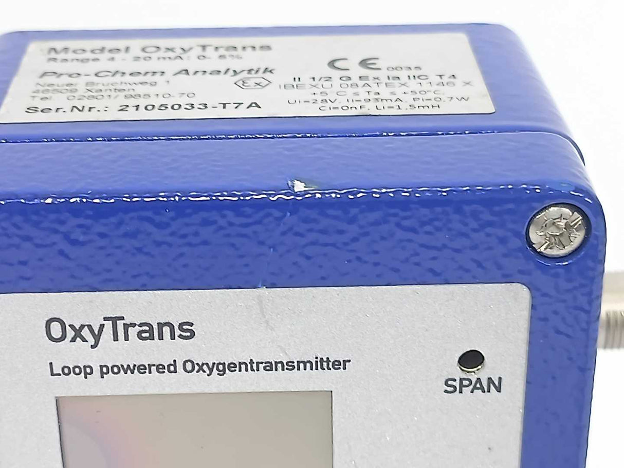 Pro-Chem Analytik OxyTrans Loop Powered Oxygentransmitter 0-5%