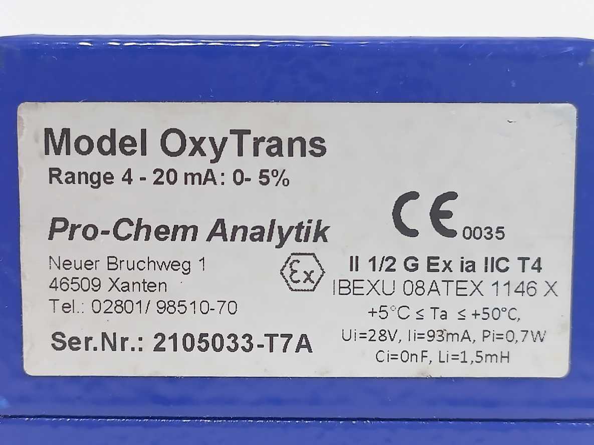Pro-Chem Analytik OxyTrans Loop Powered Oxygentransmitter 0-5%